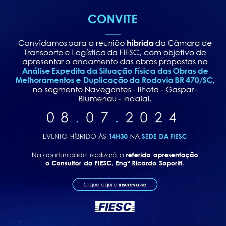 Reunião híbrida da Câmara de Transporte e Logística da FIESC