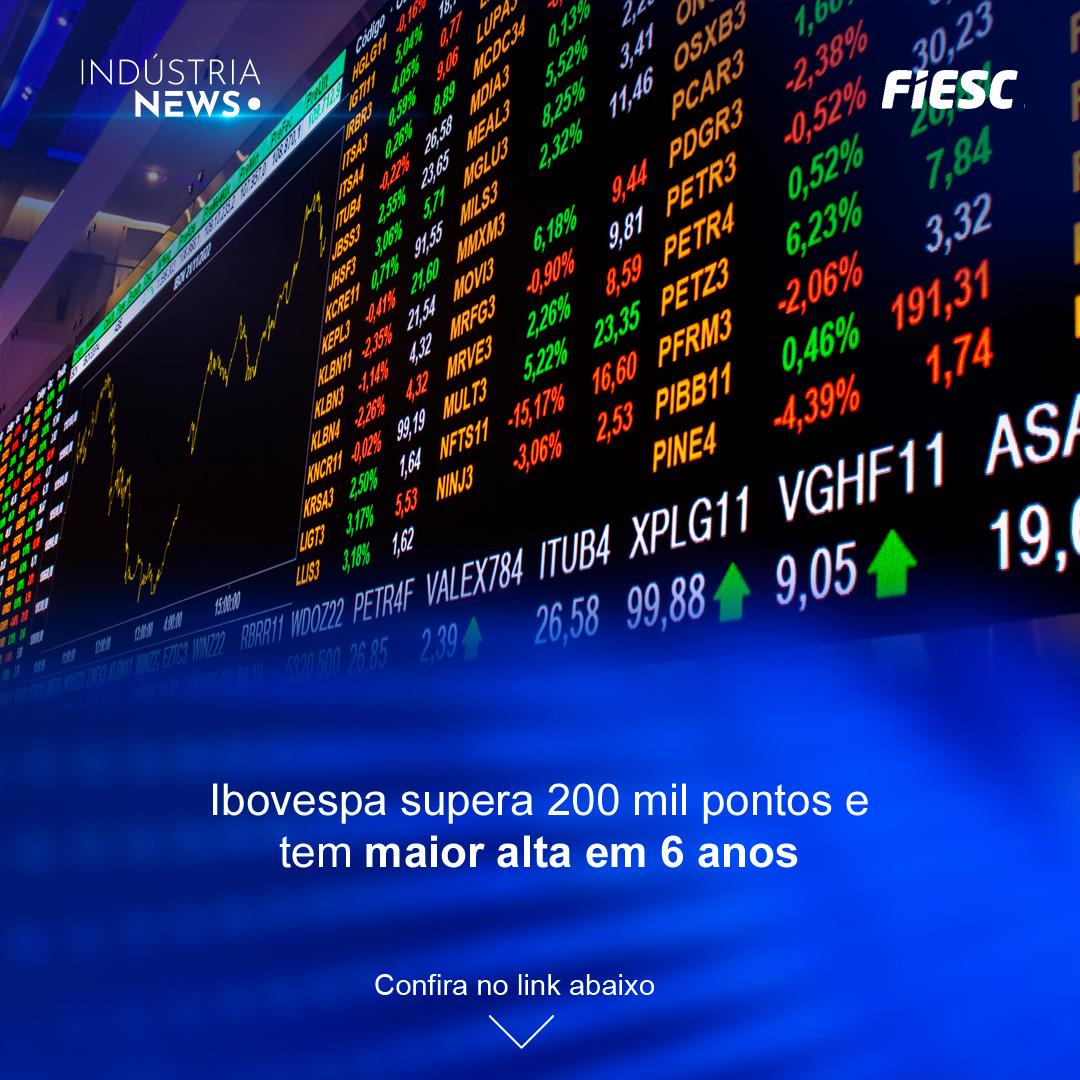 Ibovespa supera 200 mil pontos e tem maior alta em 6 anos