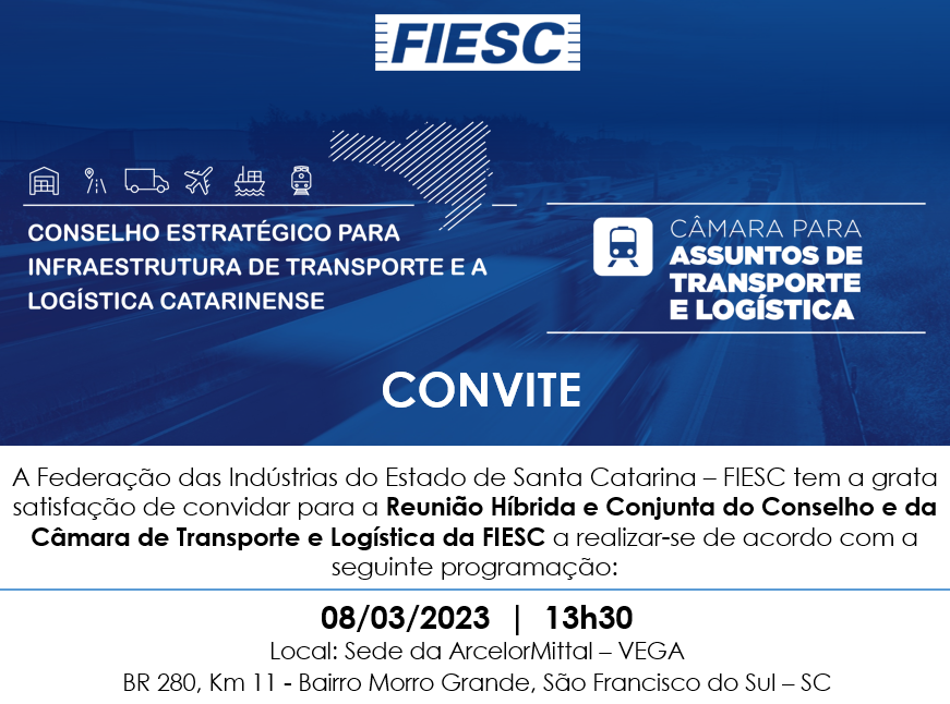 Reunião Híbrida e Conjunta do Conselho e da Câmara de Transporte e Logística da FIESC - Março 2023