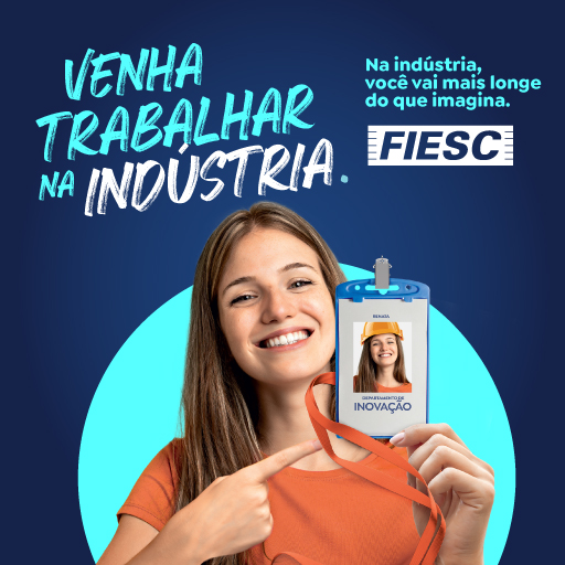 Venha trabalhar na indústria. Na indústria você vai mais longe do que imagina. Clique aqui e acesse a página da campanha institucional FIESC 2023.