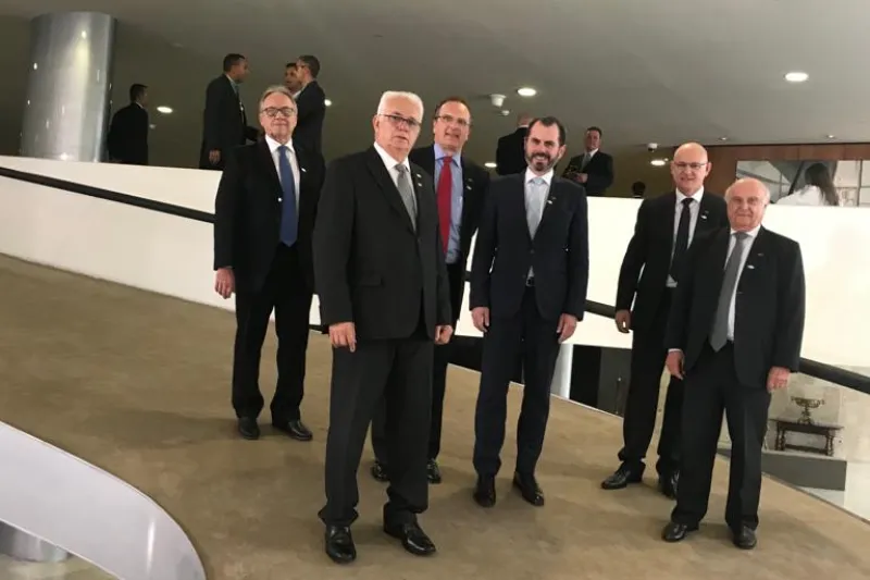 Industriais de SC que participaram da solenidade em Brasília