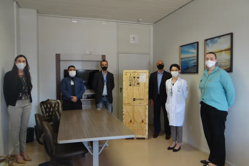 Em Itajaí, respirador foi entregue ao Hospital Marieta Konder Bornhausen. Foto: Rúbia Guedes