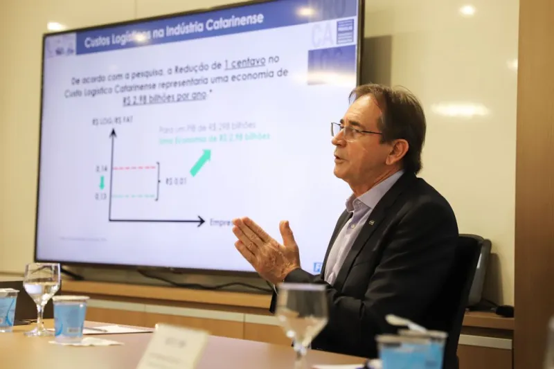 Presidente da FIESC, Mario Cezar de Aguiar (foto: Filipe Scotti)