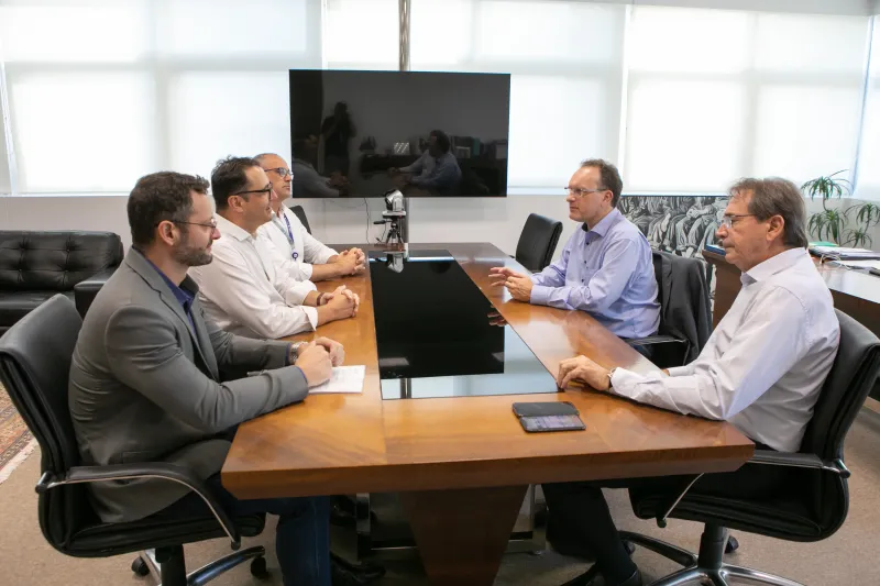 Reunião entre a direção da FIESC e da SCGás (foto: Ivonei Fazzioni)