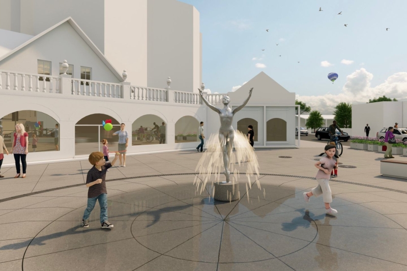 Projeto da Praça da Bailarina foi apresentado nesta segunda-feira (29) na assinatura da ordem de serviço. Foto: Divulgação/Prefeitura de Joinville 