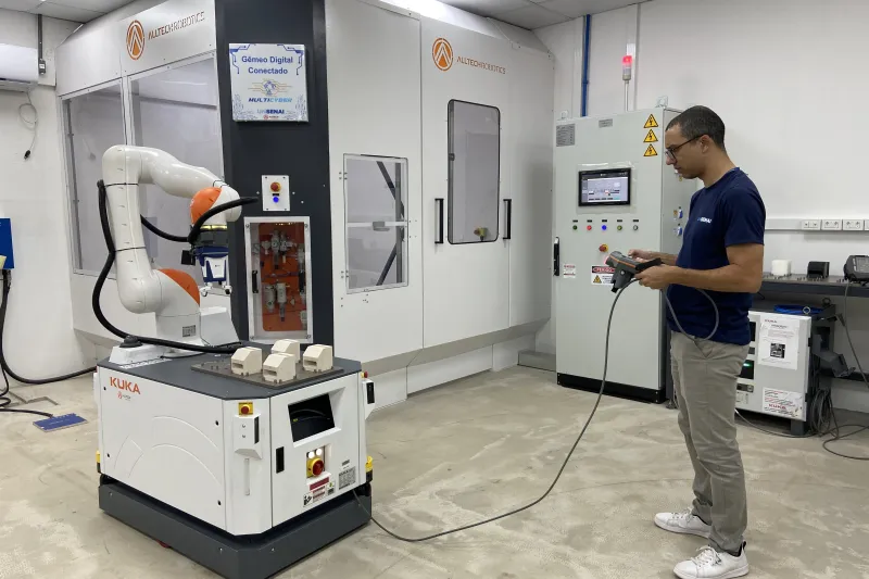 Laboratório é voltado ao desenvolvimento de sistemas ciberfísicos e tecnologias da Indústria 4.0. Foto: Divulgação/SENAI 