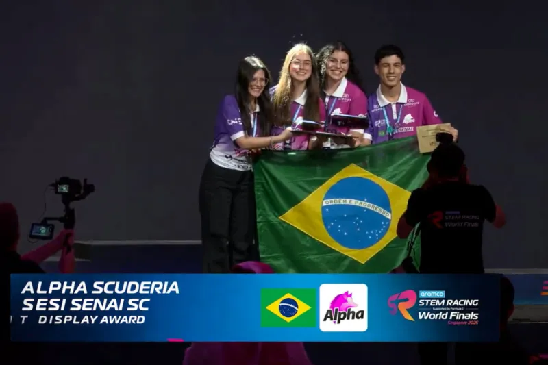 Escola SESI é premiada em mundial de robótica inspirado na Fórmula 1