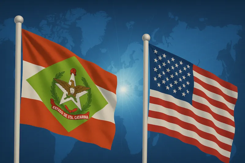 decisões que aumentam a insegurança nos negócios com os Estados Unidos, diz FIESC. (Imagem gerada com apoio de IA)