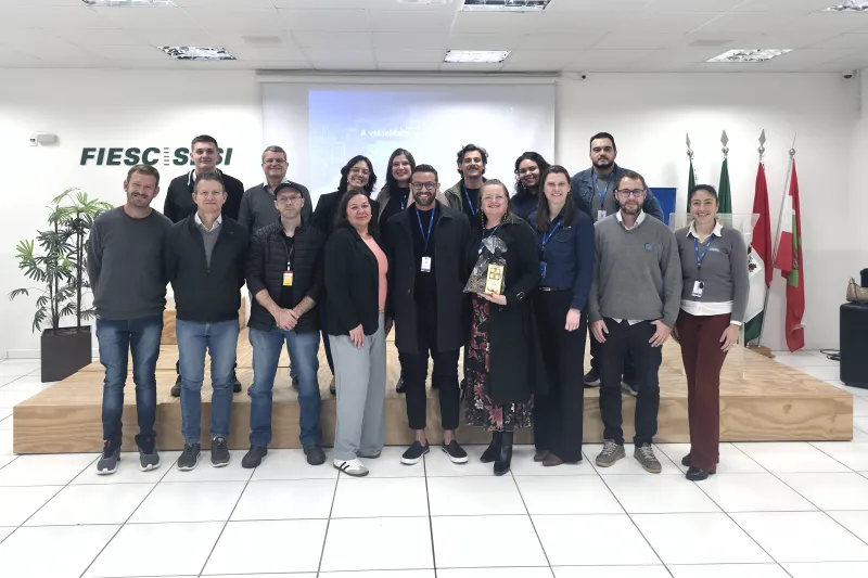 Participantes presentes na palestra realizada no SESI de Ibirama. (Foto: Pedro Gabriel Campos de Oliveira)