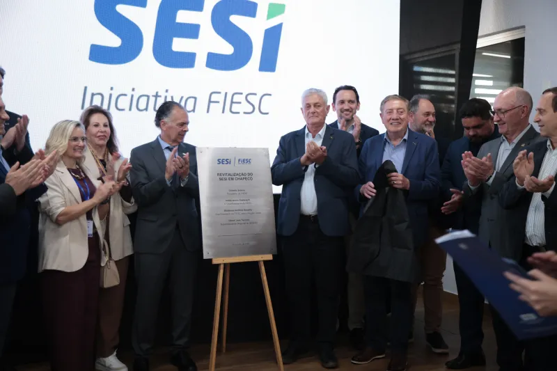 Cerimônia de entrega da unidade do SESI em Chapecó. Foto: Paula Navarro