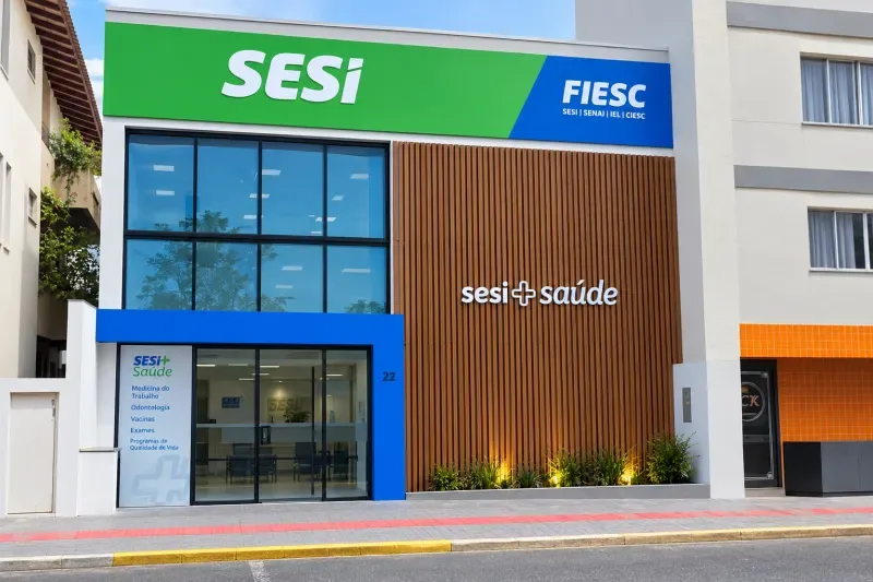 Fachada da clínica SESI Saúde; unidade fica na Rua Lages, no Centro (Divulgação)