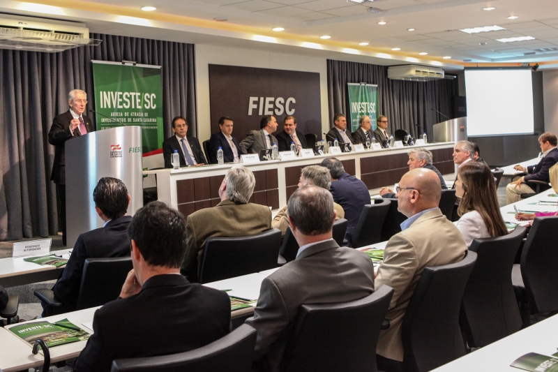 Agência de investimentos foi lançada na FIESC nesta quinta (26). Foto: Heraldo Carnieri  Agência de investimentos foi lançada na FIESC nesta quinta (26). Foto: Heraldo Carnieri