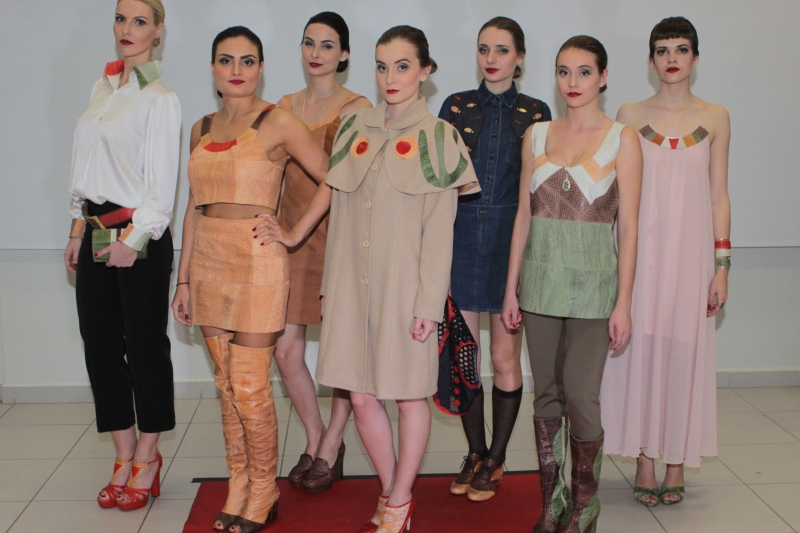 Looks criados com o couro de tilápia ficarão em acervo do SENAI em Blumenau. Foto: Ana Paula Ziegler Looks criados com o couro de tilápia ficarão em acervo do SENAI em Blumenau. Foto: Ana Paula Ziegler